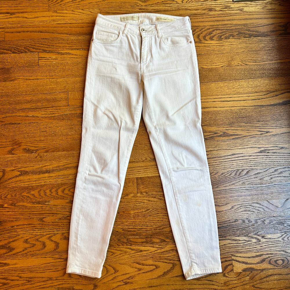 Pilcro and the Letterpress High-Rise Skinny Jeans White Size 27